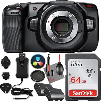 Blackmagic Design Pocket Cinema Camera 4K Bundle with SKB iSeries Waterproof Case, 64GB Memory Card & Battery Pack
