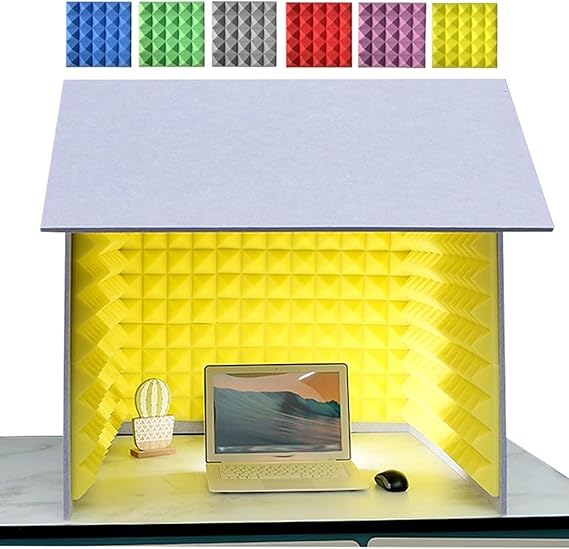 Portable Soundproof Booth, Desktop Soundproof Cover, Self Made Sound Booth Box, Isolation Shield, Vocal Absorbing Shield To Filter Vocal for Microphone, Studio Sound Recording