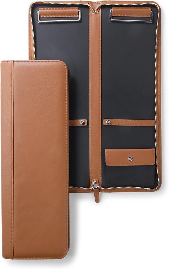 Leatherology Cognac Tie Case - Full Grain Leather - For 2-4 Ties - Cognac