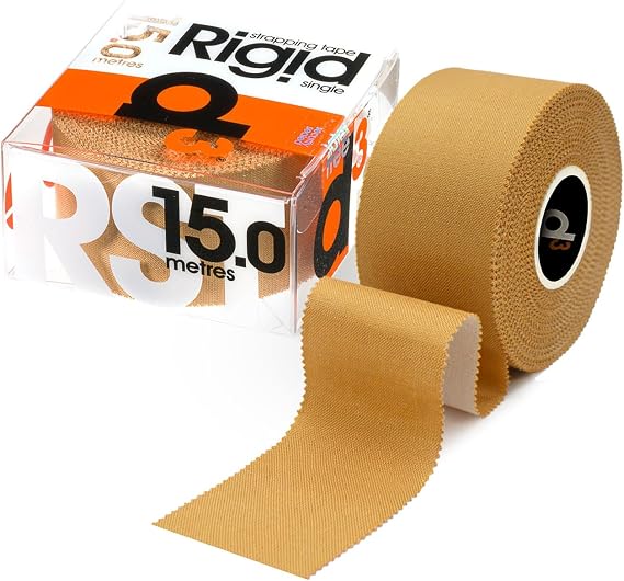 d3 Tan Zinc Oxide Tape 3.8cm x 15m – 1 Roll Rigid Strapping Tape for Sports Injuries & Blister Prevention - Strong Rayon Joint Support for Ankle, Wrist, Rugby, Football, Physio & Medical