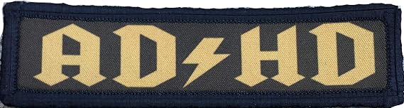 Redheaded Tshirts - 1x4 ADHD Patch. 1x4 Hook and Loop Made in The USA