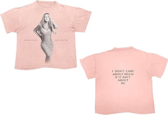 Mariah Carey Official Merch Here for It All I Don't Care Pink T-Shirt