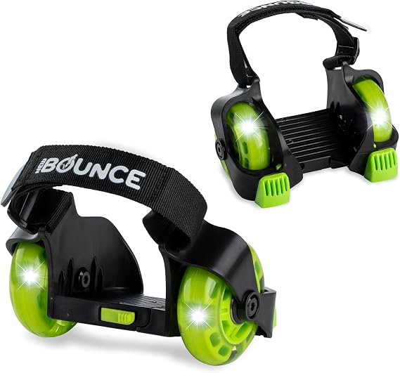 New-Bounce Heel Wheel Skates with Lights - Jet Wheelies for Shoes - Adjustable Roller Heel Skates for Kids - One Size Fits Most