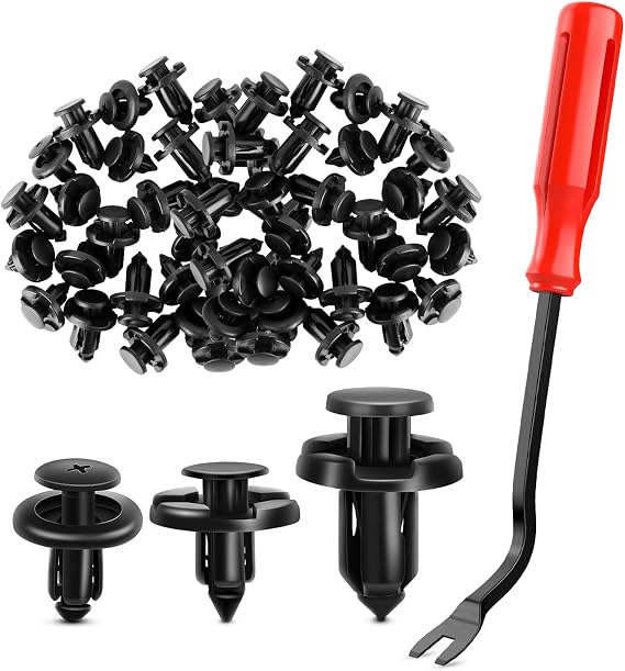 GOOACC 100PCS 7mm 8mm 10mm Compatible with Subaru Push Type Retainer Fasteners Rivets Clips OEM Upgrade for 90914-0007, 90913-0067 & 90914-0051 + Bonus Fastener Remover