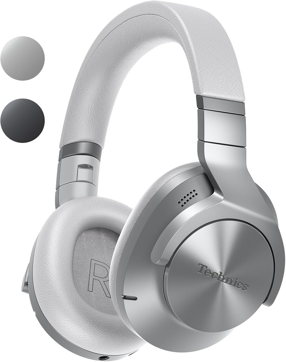 Technics EAH-A800E-S Bluetooth Headphones with Noise Cancelling and Microphone, Easy Connection, Foldable Silver
