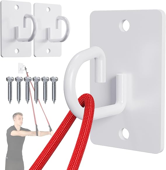 Wall Anchors for Resistance Bands, Wall Mount Resistance Bands Anchors System, Workout Bands Anchor for Exercise Bands, Space-Saving Home Gym Hooks for Free Exercise -3 Pcs