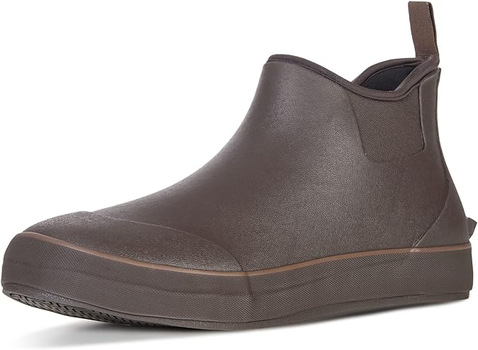 TENGTA Men's Waterproof Deck Boots Ankle Rain Footwear Neoprene Rubber Shoes