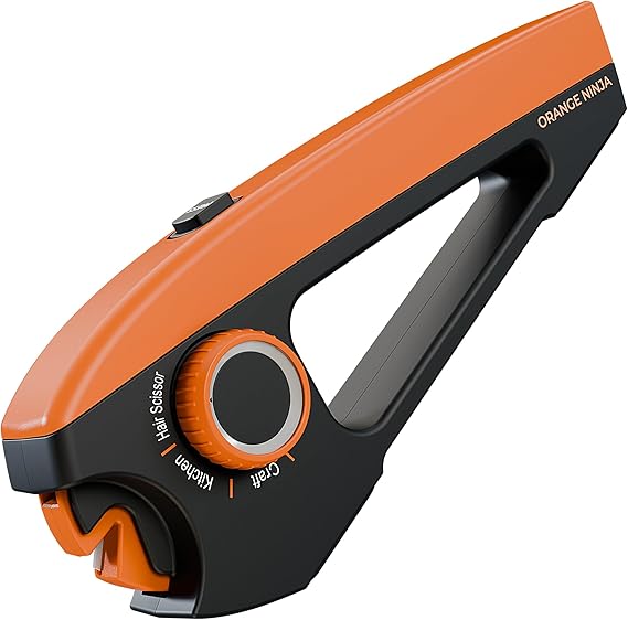 Scissors Sharpener Tool 4 Angle Settings, Easy Manual Use | For Kitchen, Fabric, Sewing, Craft & Straight Hair Scissors Quick, Right-Hand Sharpening