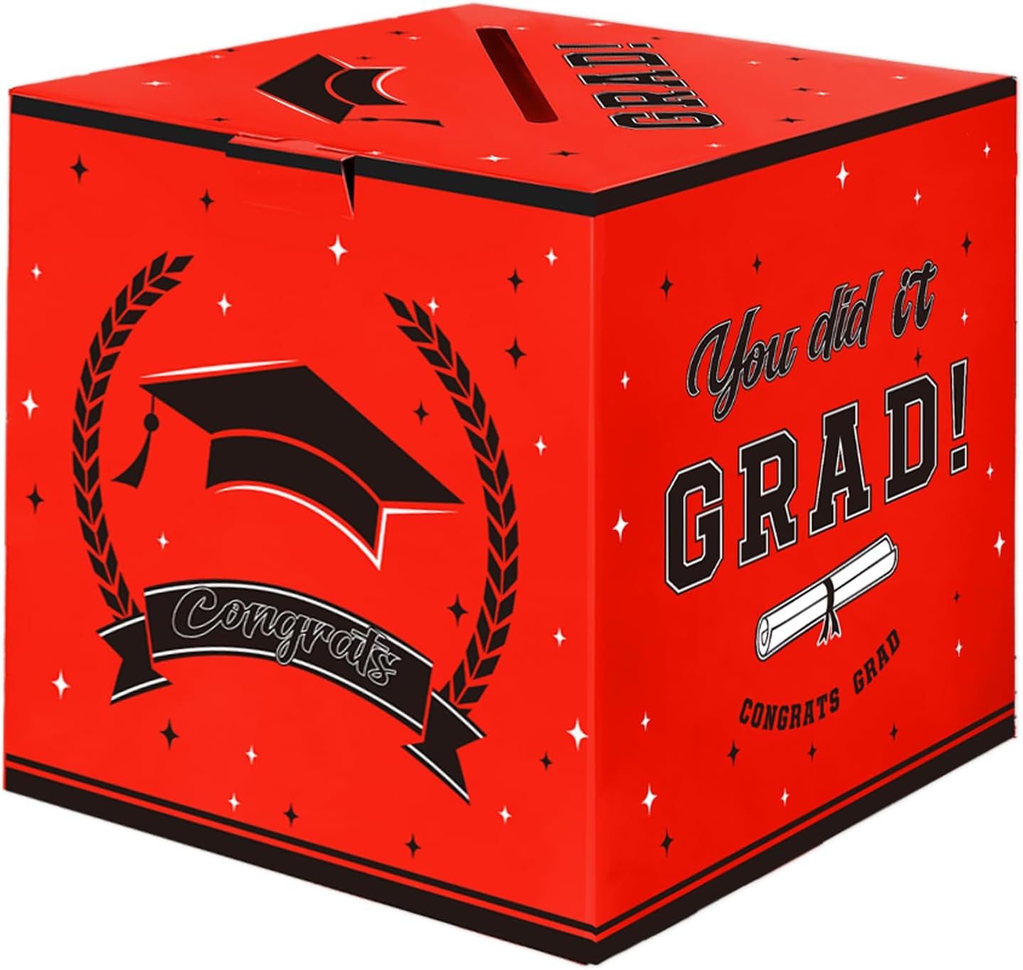 Graduation Decorations 2025 Red Graduation Card Box Card Boxes for Graduation Party 2025 Congrats Grad Card Box Holder Foldable Graduate Gift Money Card Boxes for Graduation Party Supplies Favors