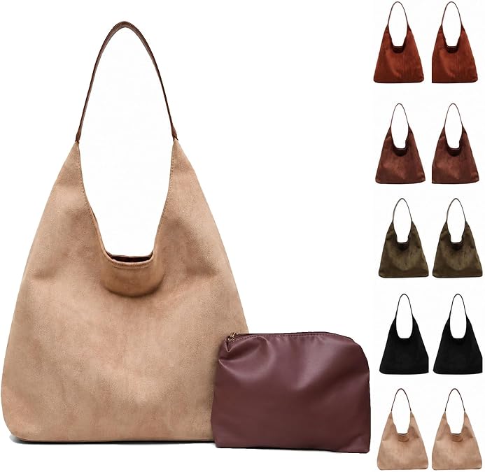 Brown Suede Bag for Women, Suede Tote Bag Purse