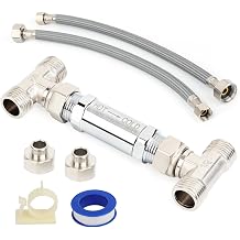 304 Stainless Steel Sensor Valve Kit – Fixes Hot/Cold Mixing & False Starts in Recirculating Systems, Replaces 367010, 595926, WP596816, with 2×12" Hoses & Bypass Valve