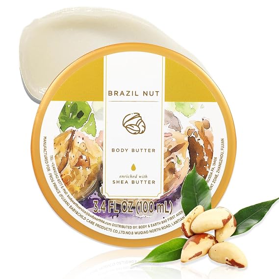Princess Belle Brazil Nut Body Butter for Women and Men Dry Skin, Brazilian Body Butter Cream with Natural Shea Butter, Deep Moisturizing and Softening-100ml(3.4 floz)