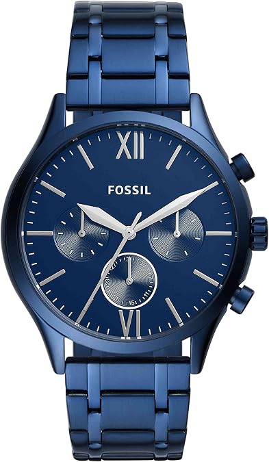 Fenmore Midsize Multifunction Navy Stainless Steel Watch