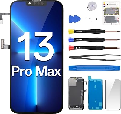 for iPhone 13 Pro Max Screen Replacement with Earspeaker Flex Cable Proximity Sensor 6.7 3D Touch LCD Display Digitizer Full Assembly Front Glass Repair Fix Tools Kit A2484 A2641 A2644