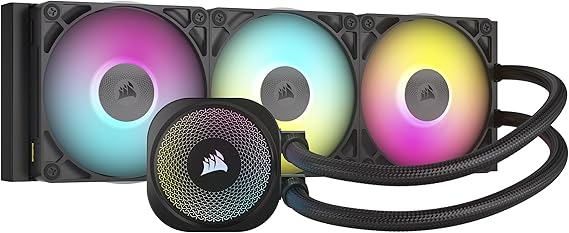 Corsair iCUE LINK TITAN 360 RX RGB Liquid CPU Cooler – 360mm AIO – 3x RX120 RGB Fans Included – Fits Intel LGA 1851/1700, AMD AM5/AM4 – iCUE LINK System Hub Included – Black