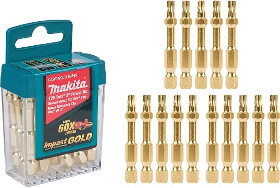 Makita B-60545 Impact Gold T25 Torx 2 Power Bit, 15/Pk