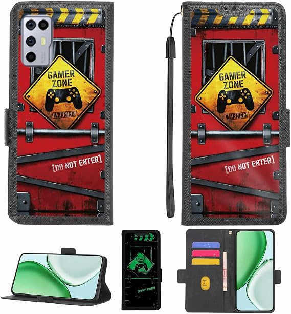 Aroepurt Case Compatible for Nubia Redmagic 6R 5G Phone Case Flip Cover [with Tempered Glass Screen Protector][RFID Blocking][Luminous Effect] LPT-JGP