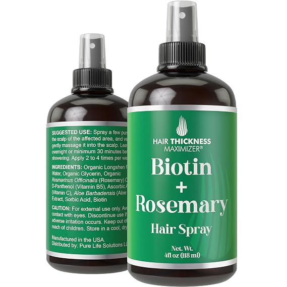 Hair Thickness Maximizer Biotin + Rosemary Oil Spray for Hair Growth 4oz