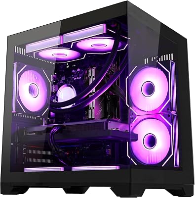 Gaming PC -AMD Ryzen 5 5600X 3.7 GHz- RTX 3050 6G-32GB DDR4 RAM-1TB M.2 2TB SATA SSD-240 Liquid Cooler -WiFi &Bluetooth -RGB Fans-Windows 11 Desktop Computer-Black