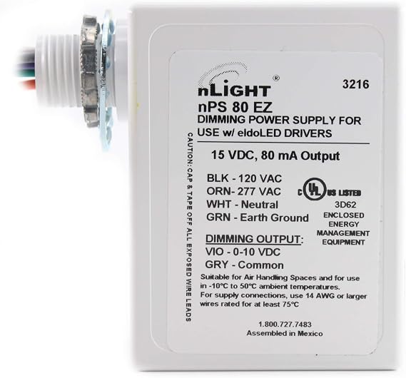 Lithonia Lighting NPS-80-EZ Dimming Power Pack 120/240/277 Volt AC 40 Milli-Amp Output