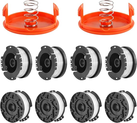 Viabrico 10 Pack String Trimmer Replacement Spool Compatible with Black+Decker, 30ft 0.065" AF-100 Autofeed Replacement Spools, Compatible with Black+Decker String Trimmers, 8 Line Spools+2 Springs