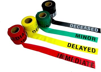 Triage Tape Kit/Contains 8 rolls of tape Minor, Deceased, Immediate, Delayed