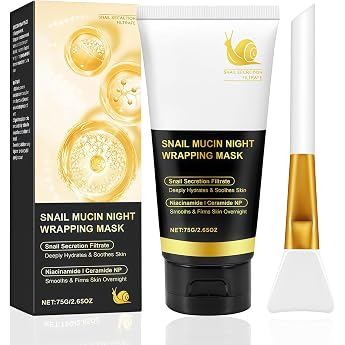 Collagen Night Wrapping Mask 75 ml Sleeping Mask for the Night Snail Mucin Peel-Off Mask Reduces Flaccidity Removes Dead Skin for Skin Deep Face Mask
