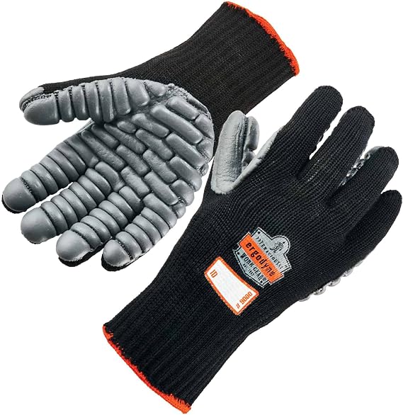 Ergodyne ProFlex 9000 Certified Lightweight Anti-Vibration Work Glove, Medium,Black