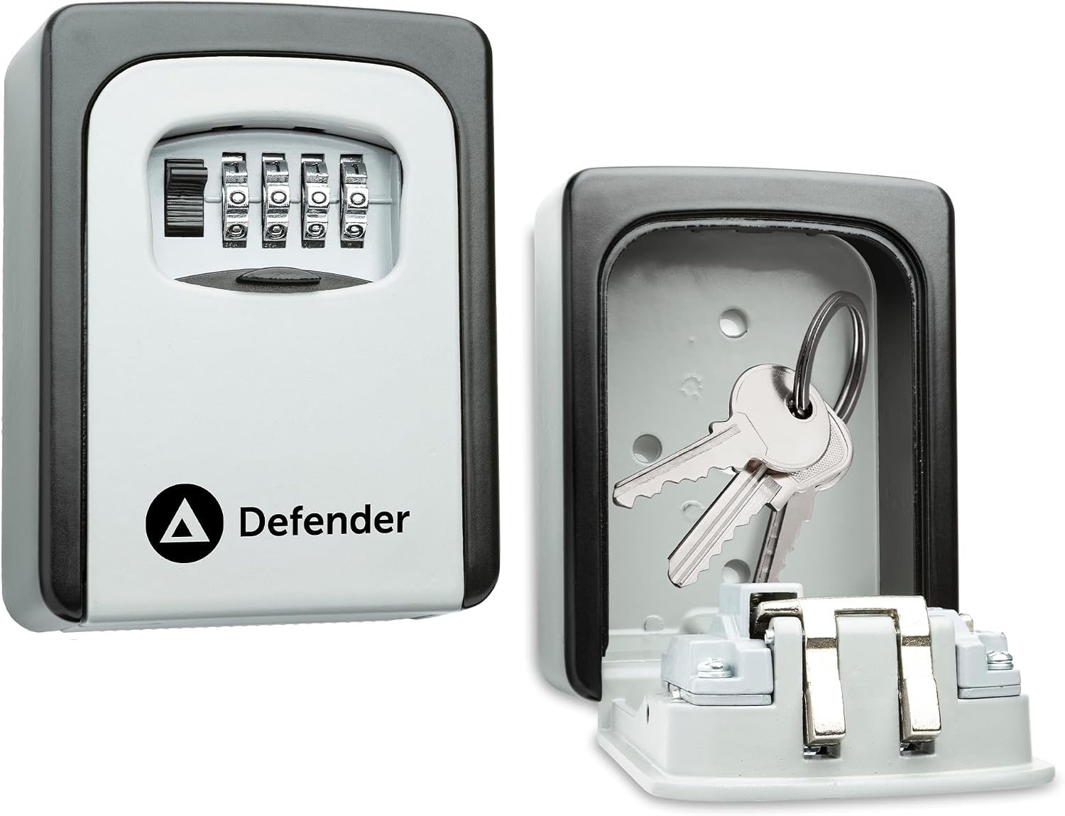 Defender Combination Dial Key Safe - Outdoor Wall Mounted Waterproof Key Lock Box - Secure Combination Key Storage Cabinet with Free Fixing Kit for Home, Office & Airbnb