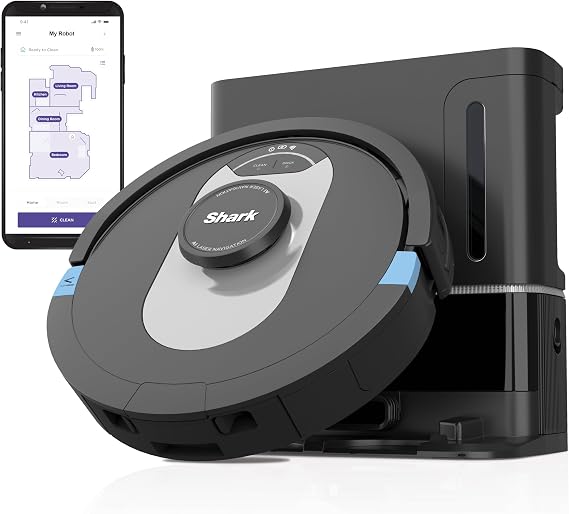 Shark RV2502AE AI Ultra Robot Self-Empty Vacuum, Black | XL HEPA 60-Day Self-Empty Base, AI Laser (LiDAR) Navigation, UltraClean Mode, Home Mapping, Self-Cleaning Brushroll, Wi-Fi