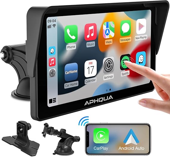 7 Inch Wireless Car Stereo with Apple Carplay and Android Auto,Portable Touch Screen GPS Navigation for Car,Car Audio Receivers with Bluetooth,Airplay,AUX,Screen for All Vehicles