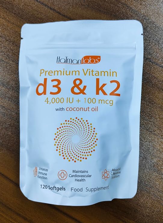 Vitamin D3 K2 Supplement Softgel,2-in-1 Vitamin D3 IU + Vitamin K2