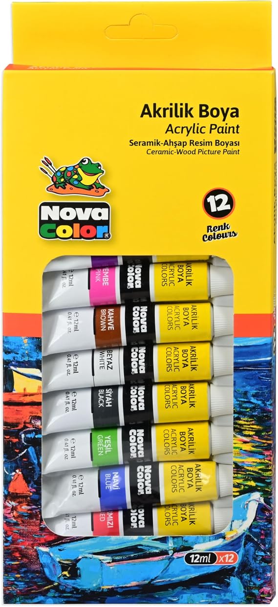 Nova Color Acrylic Paint Tube 12 Pair