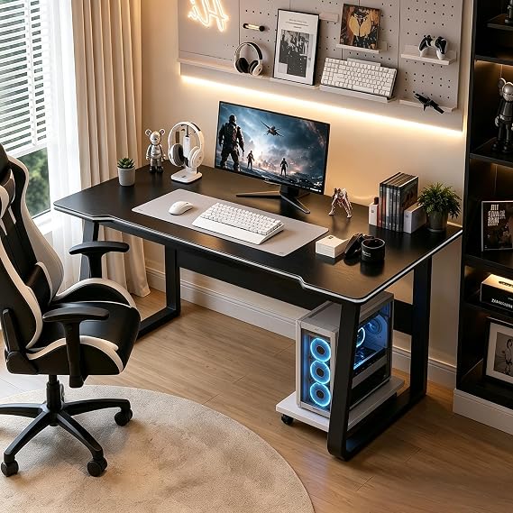 Gaming Desk Computer Writing Table Student Art Modren Simple Style PC Wood Suitable Portable Desk for Home, Office
