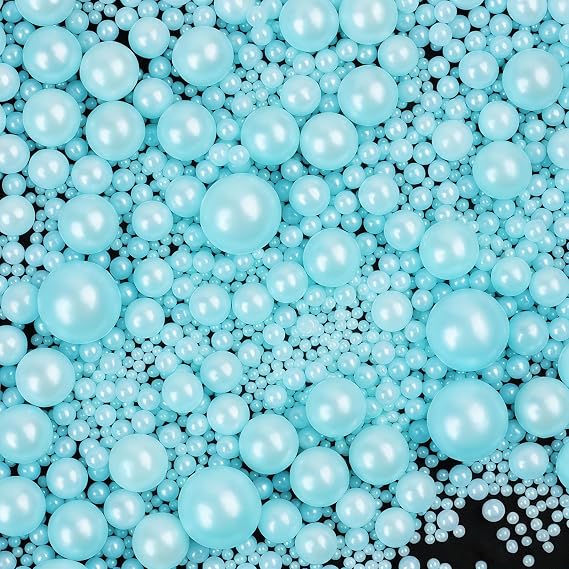Blue Sprinkles for Cake Decorating, 4.6oz Edible Light Blue Pearl Sprinkles | Sugar Candy Pearls for Baking, Cookie Decoration and Cupcake Toppings, Wedding Baby Shower Party Winter Supplies