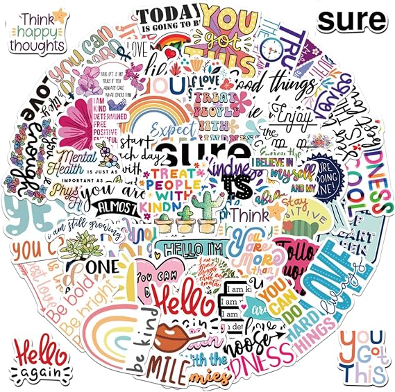 104 Pcs Stickers for Adults,Motivational Stickers,Mental Health Sticker