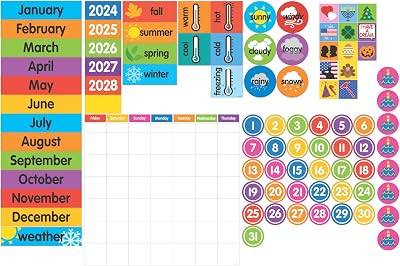 Dowling Magnets Magnet Tools Giant Magnetic Calendar Set, 94 Pieces. Classroom Whiteboard Calendar, Classroom Calendar, Dry Erase Calendar. Item 735025.