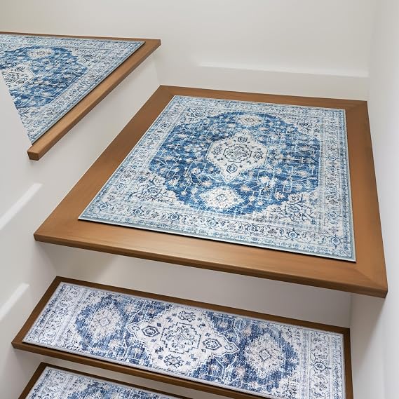 OJIA Stair Treads Carpet for Wooden Steps Non-Slip Landing Mat 31"x31"
