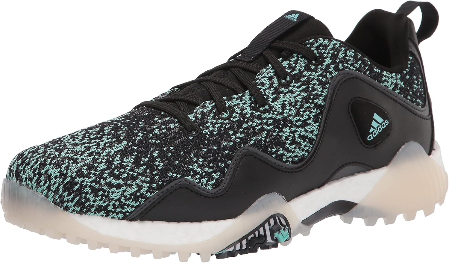 adidas Men's Codechaos 21 Primeblue Spikeless Golf Shoes, Core Black/Acid Mint/Grey Six, 8.5
