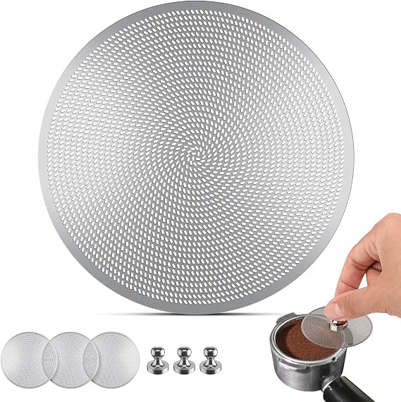 3-Pack 54mm Espresso Puck Screen, 53.5mm, 0.2mm Ultra-Thin Stainless Steel Reusable Puck Screen, Fits Sage 54mm Portafilters and Ninja Luxe