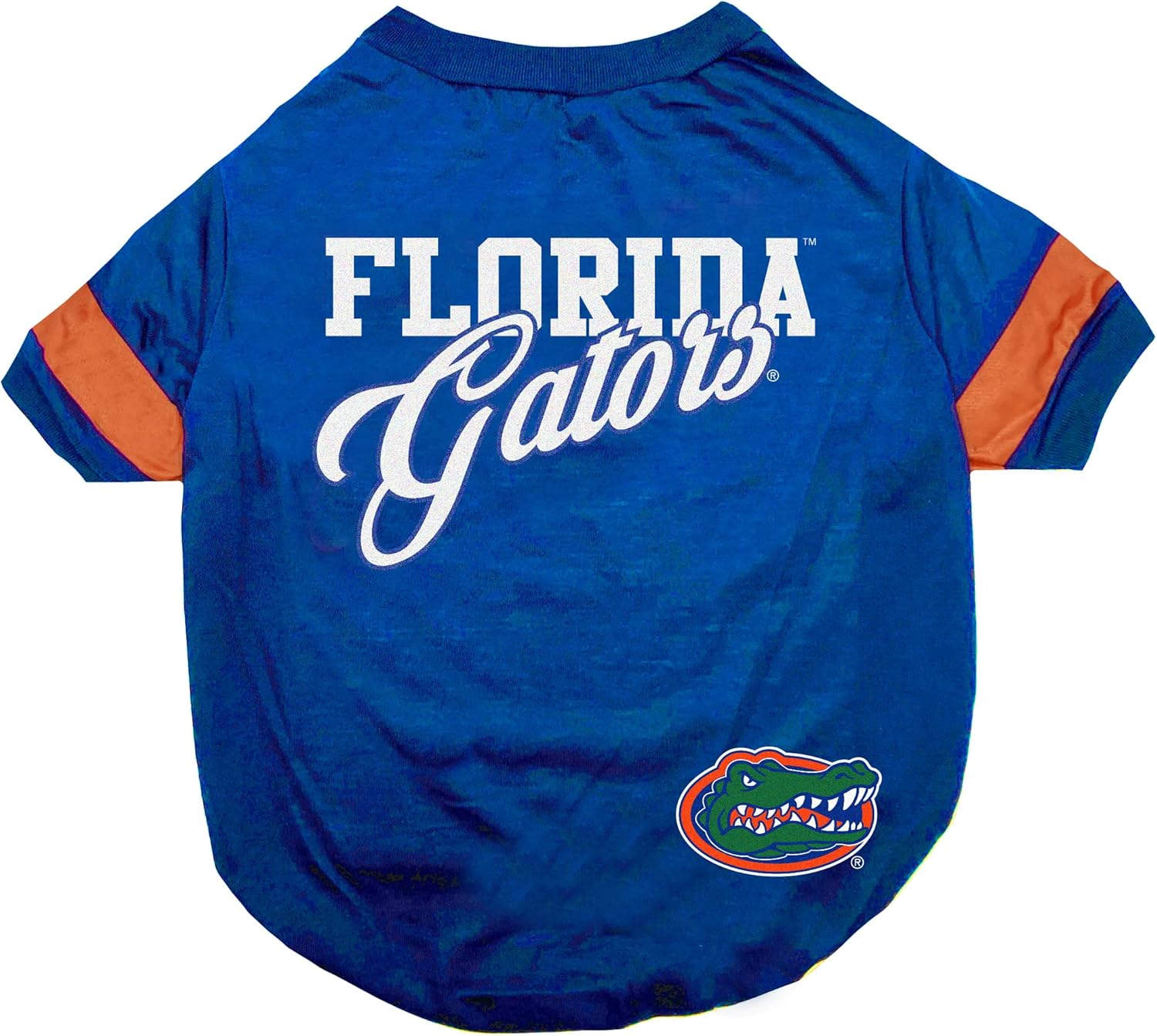 NCAA Florida Gators T-SHIRT for DOGS & CATS, Large. FOOTBALLBASKETBALL DOG SHIRT for College NCAA Team Fans. NEW & UPDATED FASHIONABLE STRIPE DESIGN, DURABLE & CUTE SPORTS PET TEE SHIRT OUTFIT