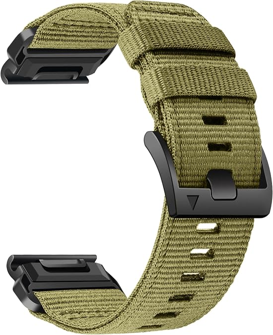 Abanen Rugged Nylon Watch Bands for Garmin Fenix 8 51mm / Enduro/Instinct 2X / epix Pro 51mm, Adjustable Sports Wrist Strap with Stainless Steel Clasp for Fenix 7X / 6X /5X, Instinct 3 50mm