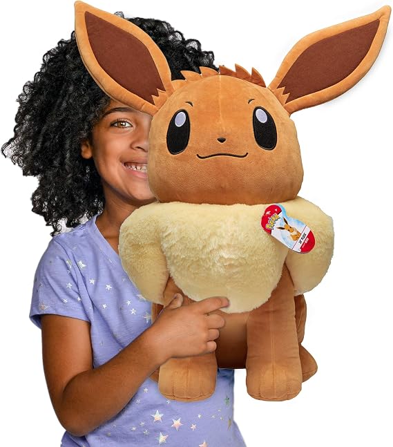 Pokemon Eevee Giant Plush, 24-inch - Adorable, Ultra-Soft, Life Size Plush Toy, Perfect for Playing & Displaying - Gotta Catch Em All