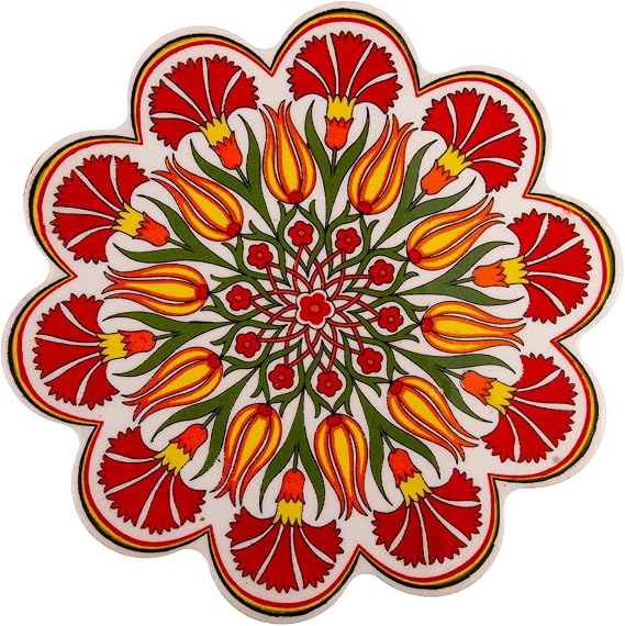 Table Trivets Large Ceramic Trivet 7" (18 cm) Trivets for Hot Dishes Serving (Red)