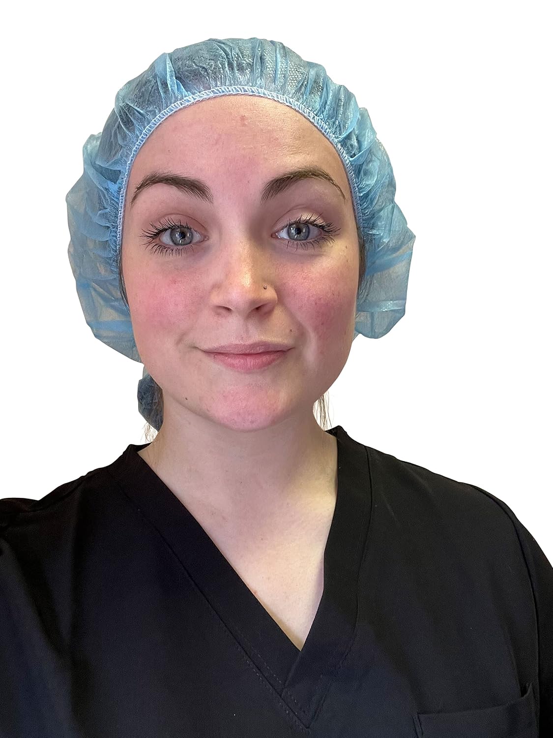 Endure Disposable Bouffant cap- Blue, Hair Head Cover Net, Handmade, Nonwoven PP, Case of 400 (24")