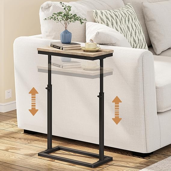 TUTOTAK End Table, Side Table, Tall Couch Table, Sofa Table