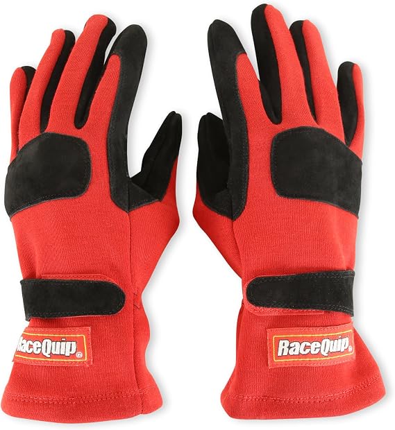 RaceQuip 355013RQP 355 Series Racing Gloves - SFI 3.3/5 - Black/Red - Medium