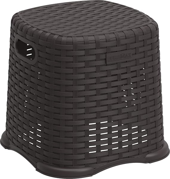 DURAMAX Plastic Small Step Stool Brown for Living Room, Bathroom, Kitchen