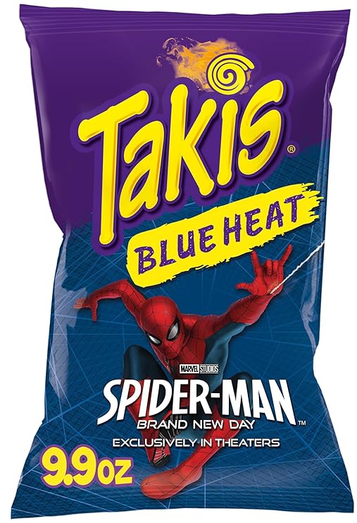 Takis Blue Heat 9.9 oz Sharing Size Bag, Hot Chili Pepper Flavored Extreme Spicy Rolled Tortilla Chips