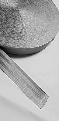 MTP 2 5cm x 10 Yards Grey Seat-Belt Polyester Webbing Strap Repair 5 Panel 5000 lbs 5 Panel 2 x 10 Yards, Grey